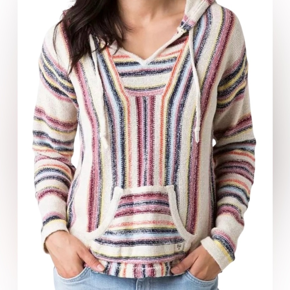 BILLABONG STRIPED BAJA HOODIE WOMEN’S. SIZE: SMALL